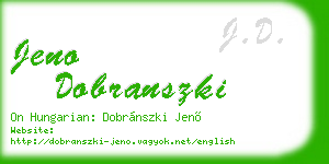 jeno dobranszki business card